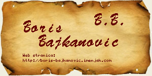 Boris Bajkanović vizit kartica